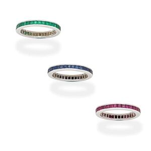 Emerald White Gold Eternity Band
